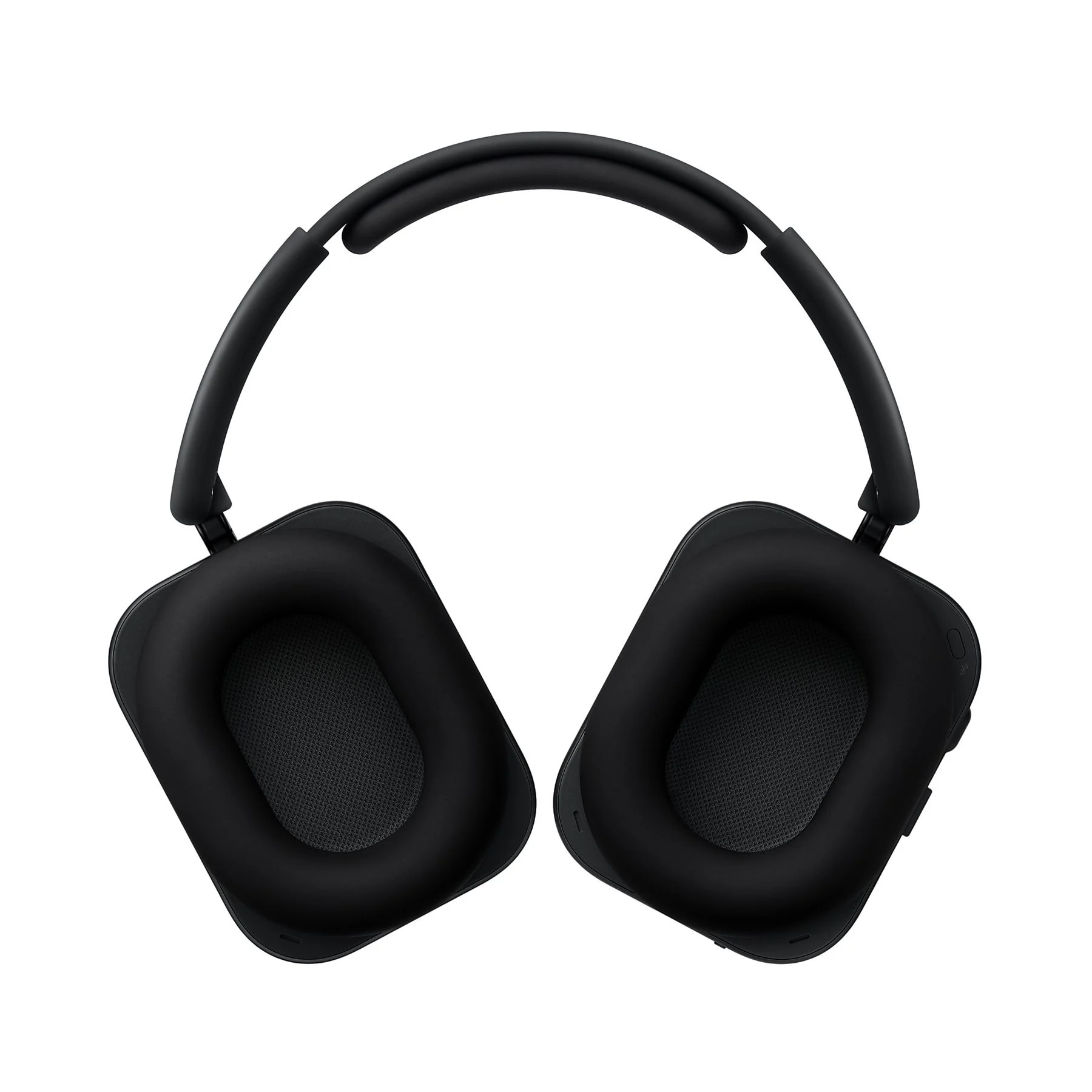 Auriculares negros supraaurales con diadema acolchada, sobre fondo blanco.