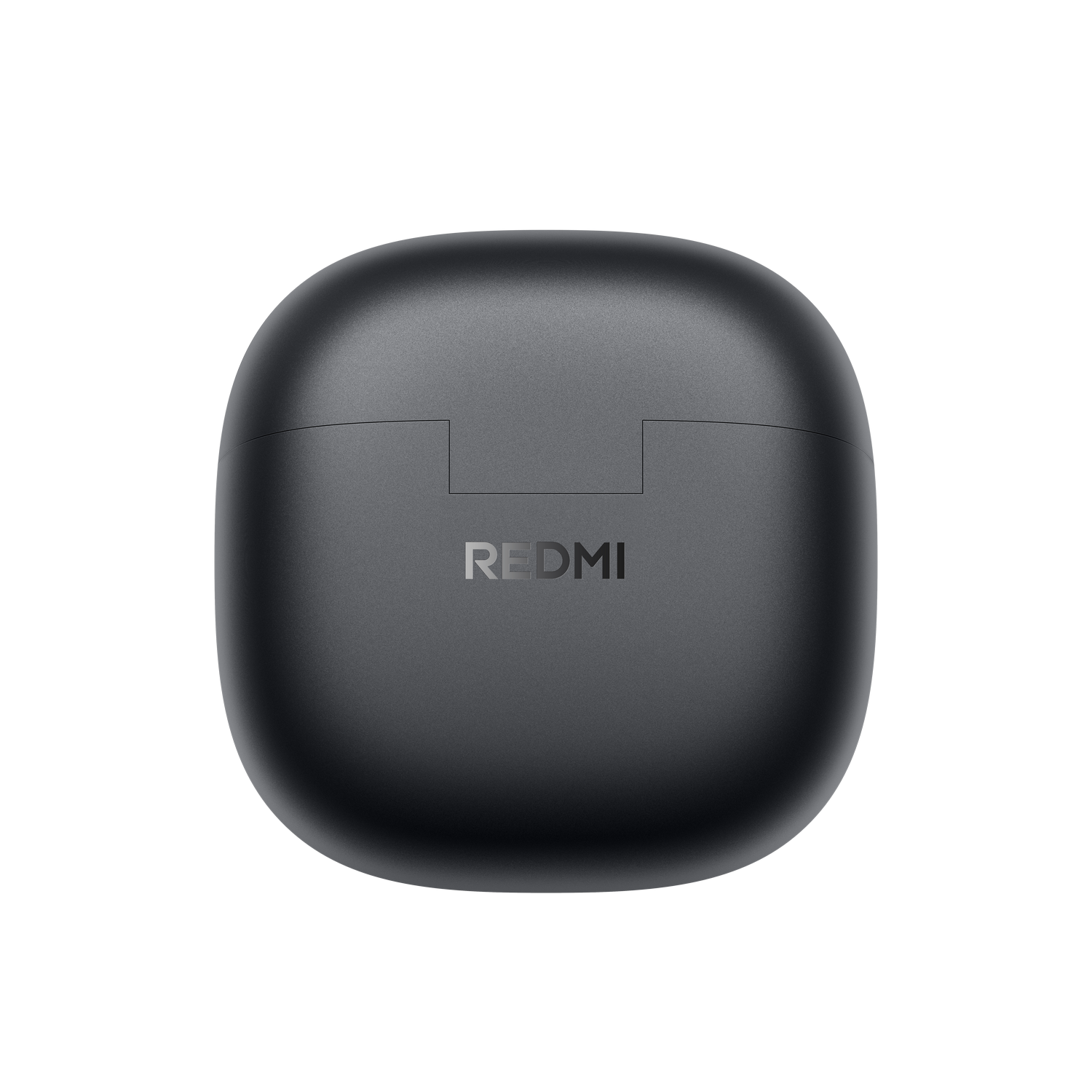 Estuche de carga para auriculares Redmi gris con acabado mate y logo.