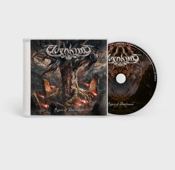CD-Hülle und CD mit einem dunklen, baumartigen Motiv und Runensteinen.