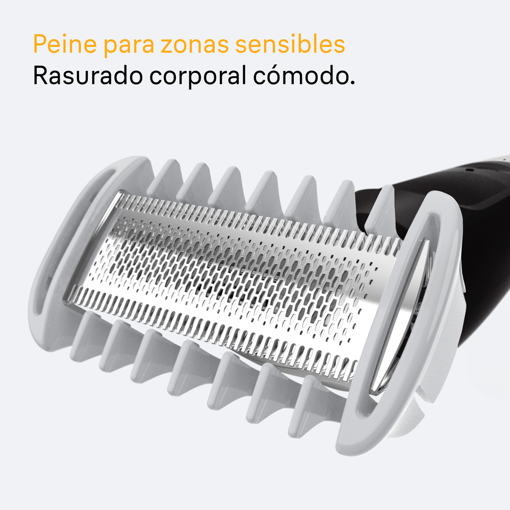 Peine para zonas sensibles. Rasurado corporal cómodo.