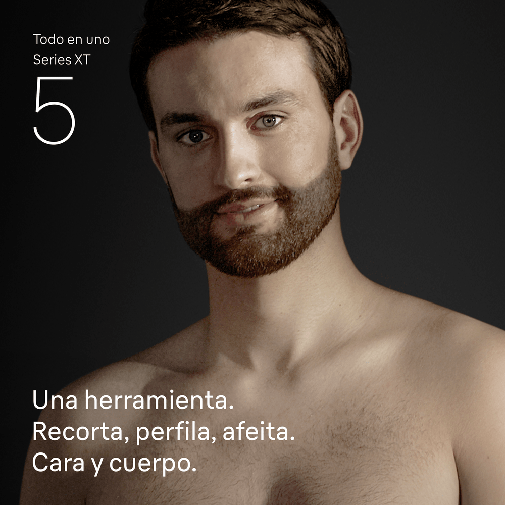 Todo en uno Series XT. Una herramienta. Recorta, perfila, afeita. Cara y cuerpo.