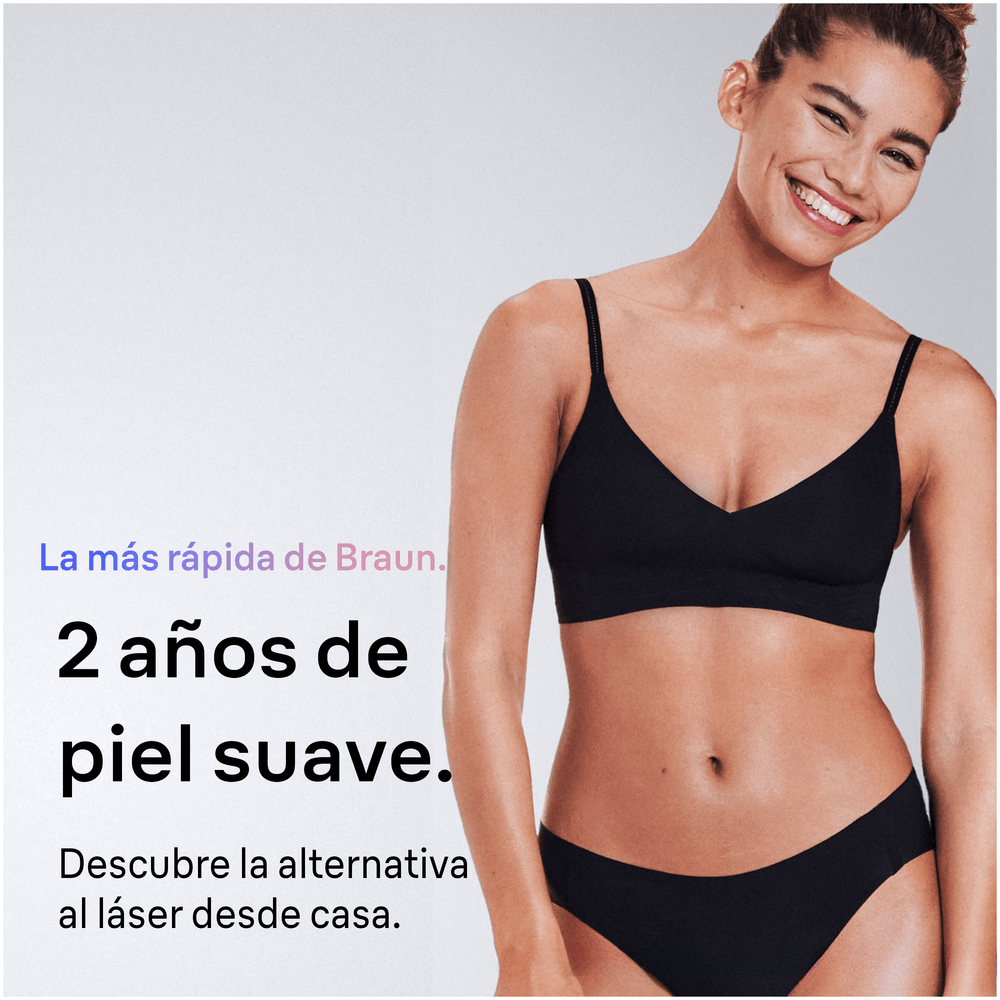 La más rápida de Braun. 2 años de piel suave. Descubre la alternativa al láser desde casa.