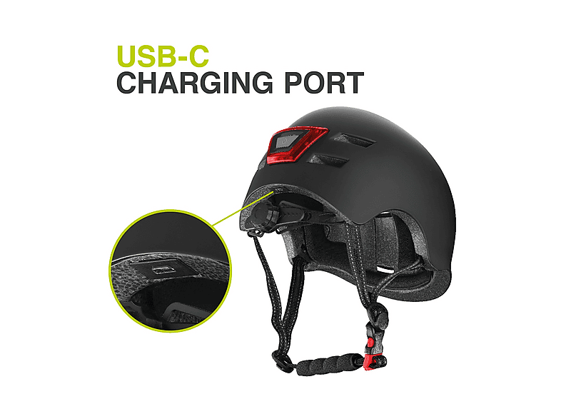 Newrban LED Helm (M), Schwarz — Foto 3 von 5