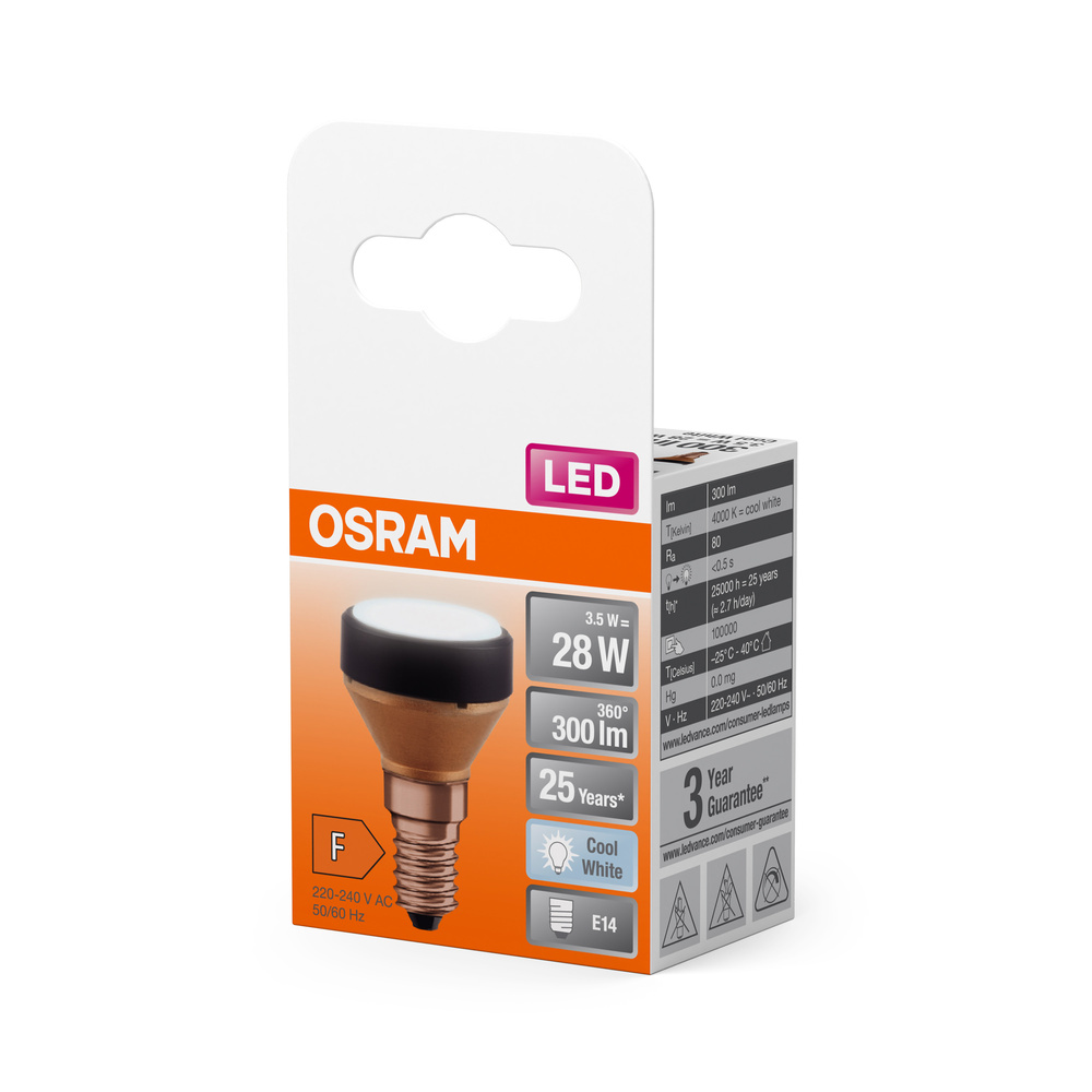 OSRAM LED izzó, 3,5W, 28W helyett, 300lm, 4000K, E14 foglalat.