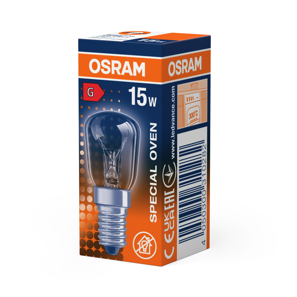 Osram speciális sütőlámpa 15W menetes talppal kartondobozon