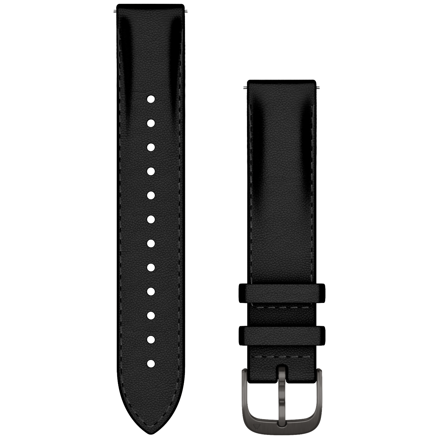 GARMIN Leren polsband, 18MM, Snelsluiting, zwart, met leigrijze gesp Horlogebandje Zwart afbeelding