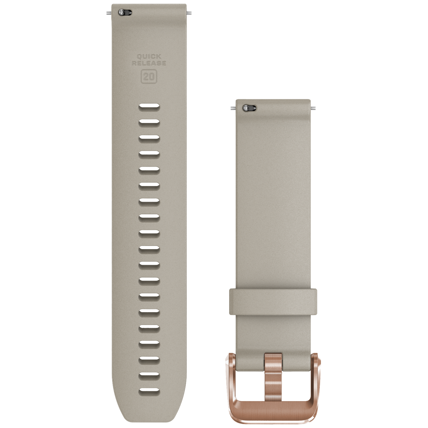 GARMIN Siliconen polsband, 20MM, Snelsluiting, zandkleur, met roségoudkleurige gesp Horlogebandje Zandkleur afbeelding