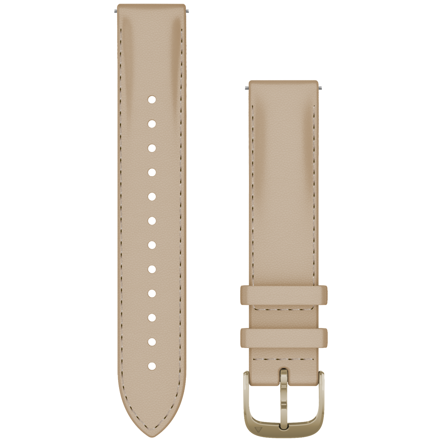 GARMIN Leren polsband, 18MM, Snelsluiting, zandkleur, met goudkleurige gesp Horlogebandje Zandkleur afbeelding
