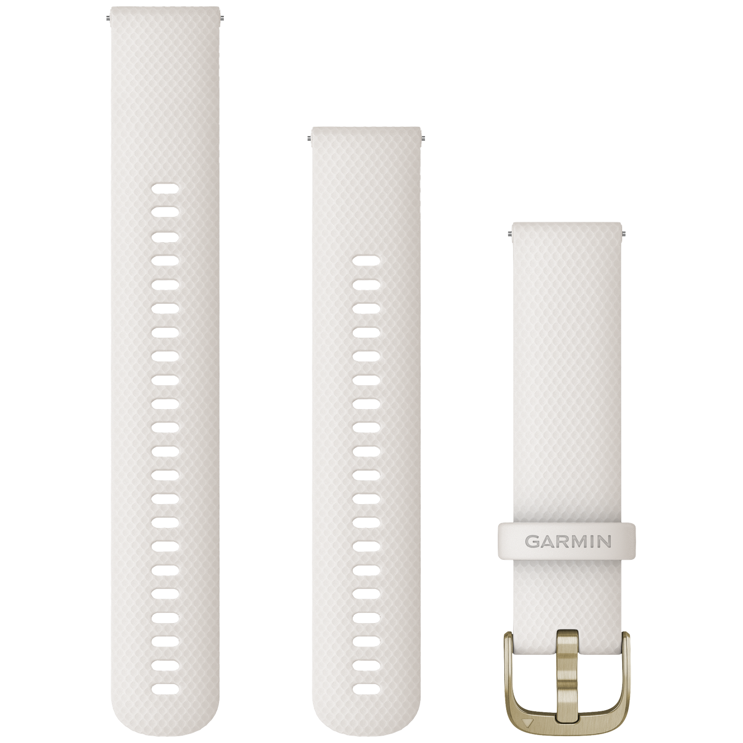 GARMIN Siliconen polsband, 20MM, Snelsluiting, ivoorwit, met goudkleurige gesp Horlogebandje Ivoorwit afbeelding