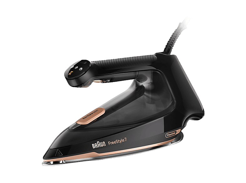 BRAUN FI 7276 BK, EloxalPlus Bügelsohle, gleichmäßige Dampfverteilung, leichtes Bügeln, Dampfbügeleisen (2,000 Watt, EloxalPlus Bügelsohlen-Beschichtung)