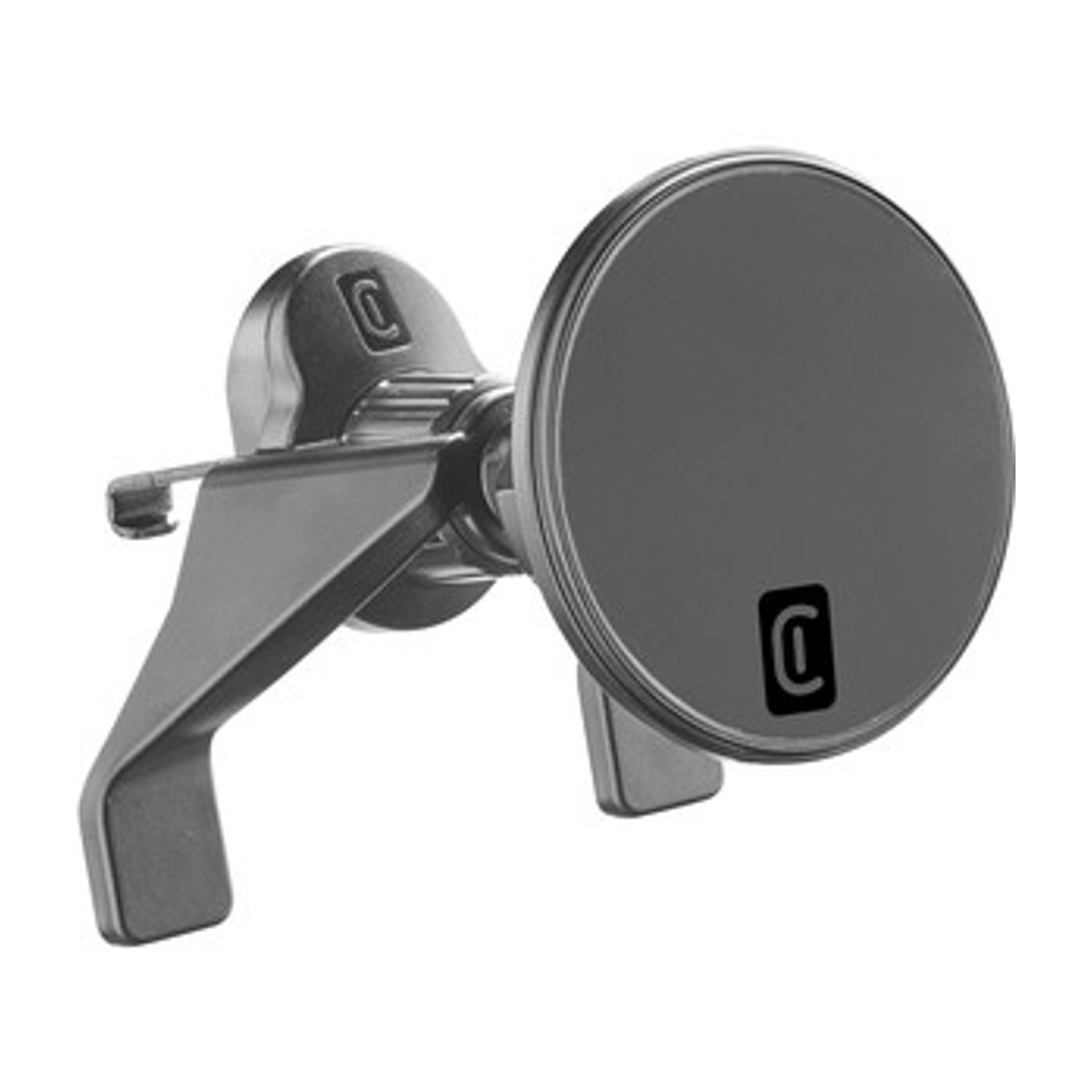 Supporto magnetico grigio per telefono con clip per bocchetta d'aria.