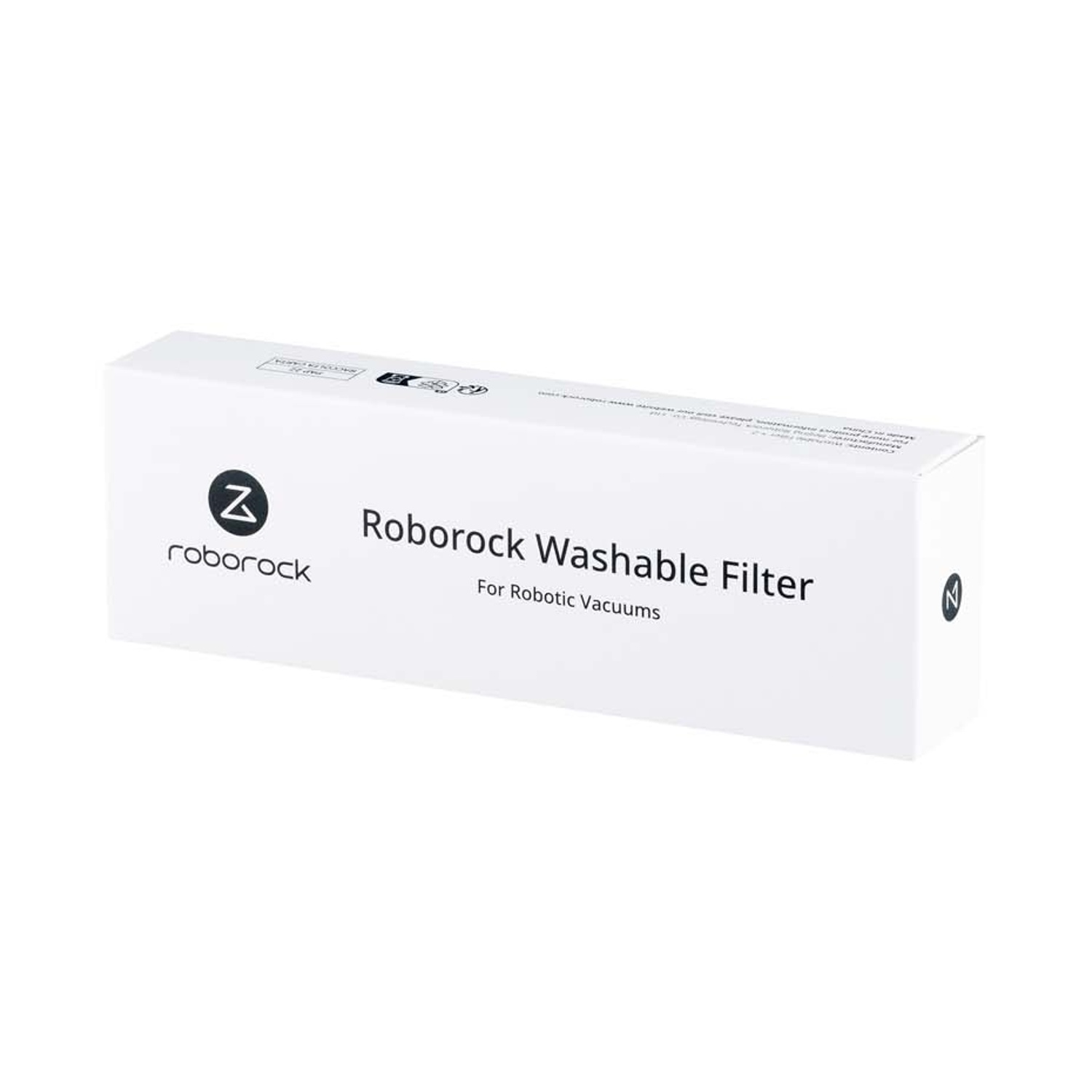 Filtro lavabile Roborock per aspirapolvere robot, scatola bianca.