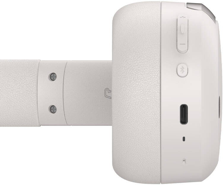 Fehér fejhallgató USB-C porttal és Bluetooth szimbólummal.