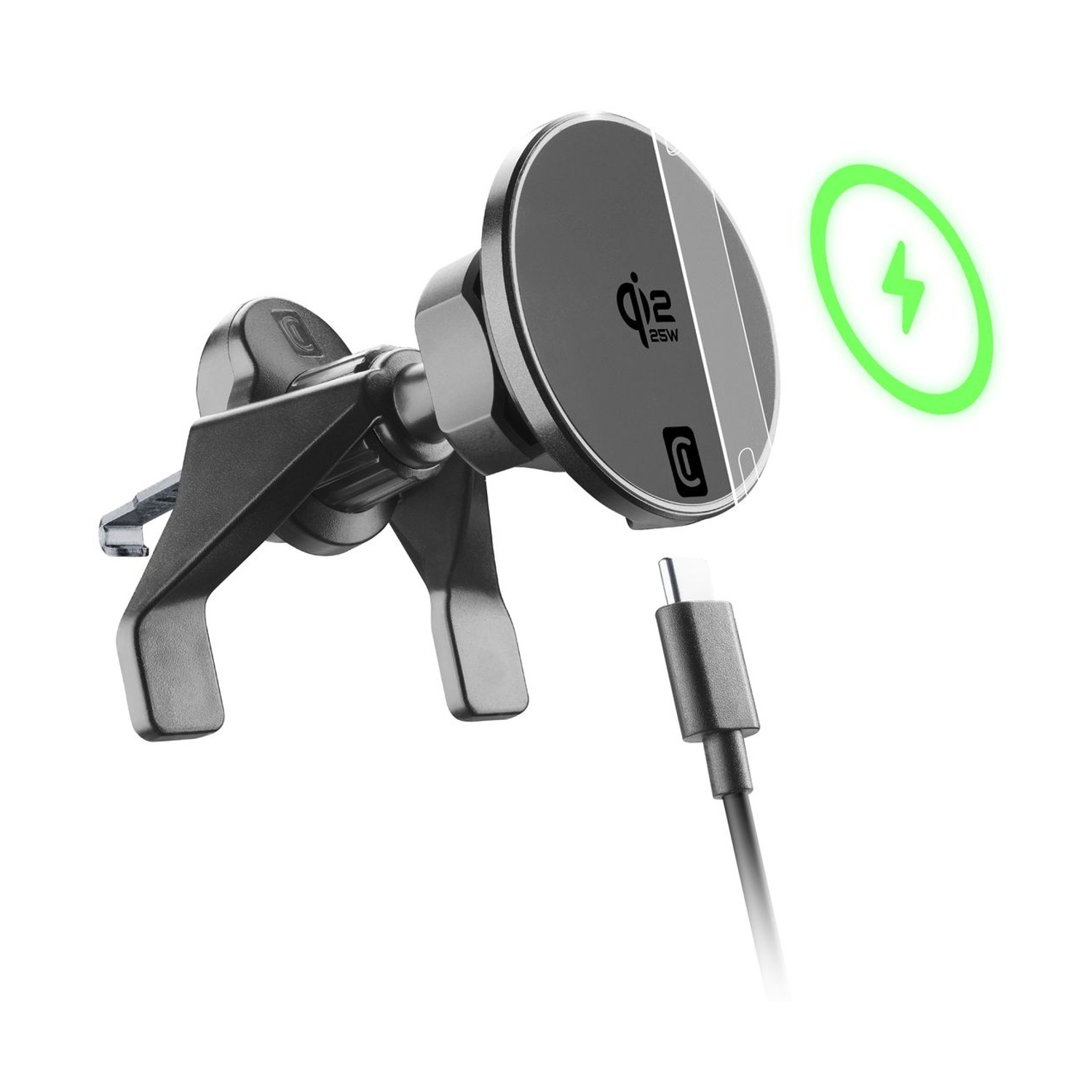 Caricatore Wireless Cellularline MAG Holder Qi2 25W da 25W, Nero