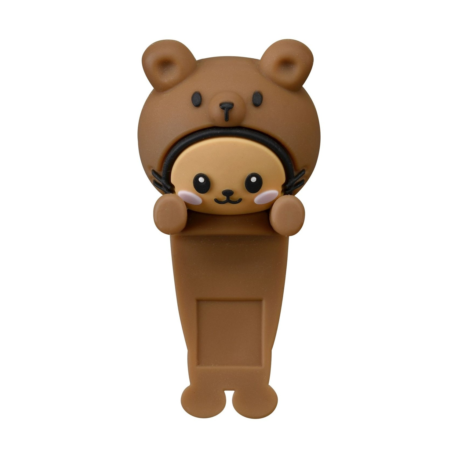 Accessorio orso marrone con viso e orecchie carine.