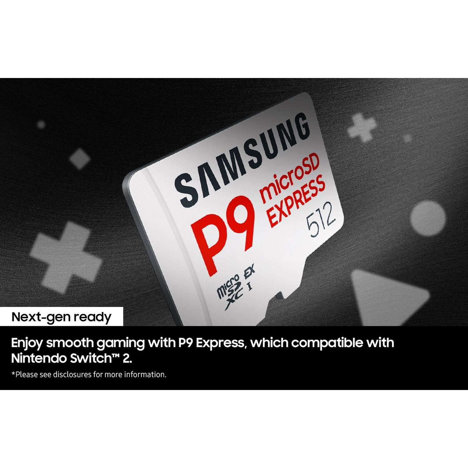 Scheda Samsung P9 microSD Express 512GB, compatibile con Nintendo Switch 2.