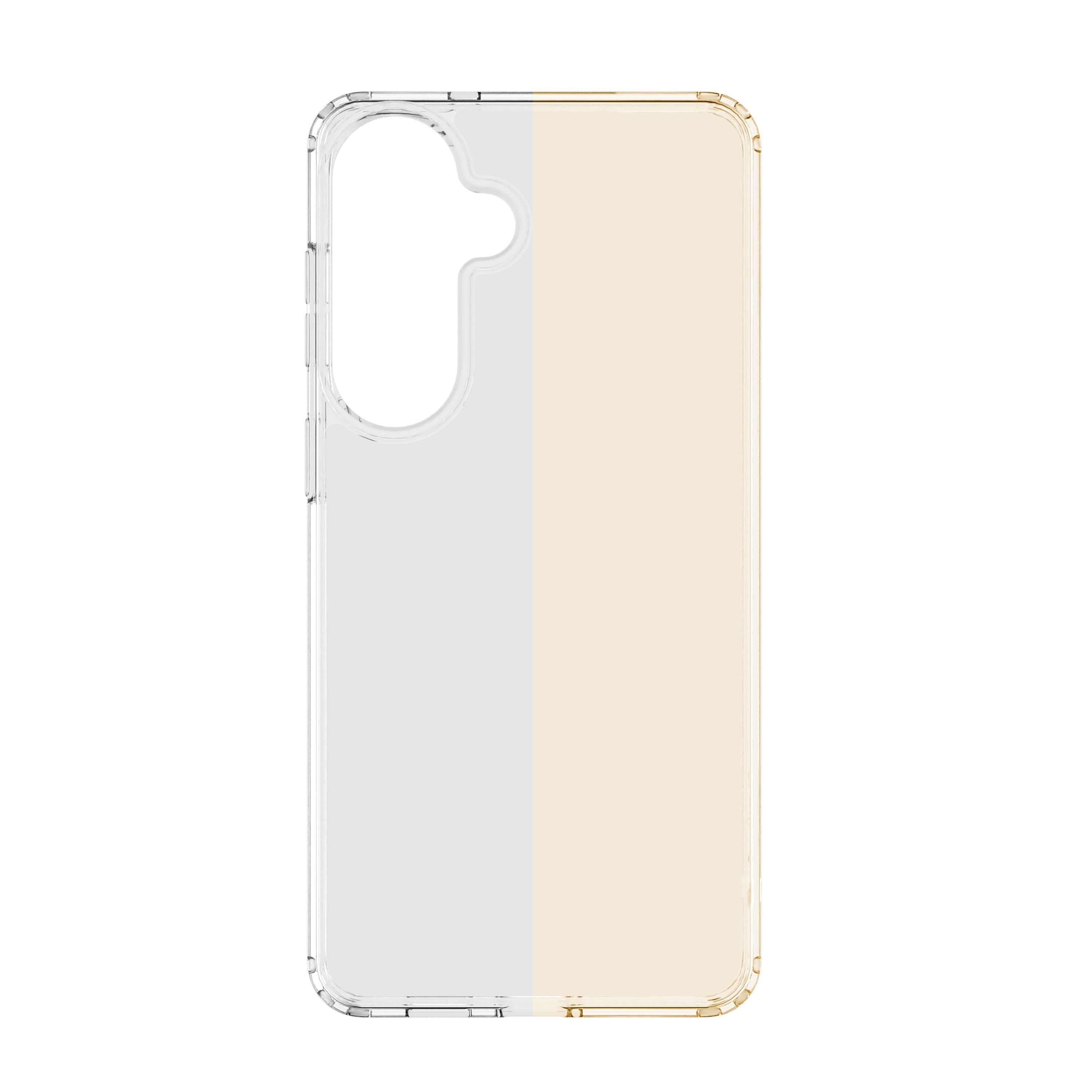 Şeffaf telefon kılıfı, iki renkli, kamera kesimli.
