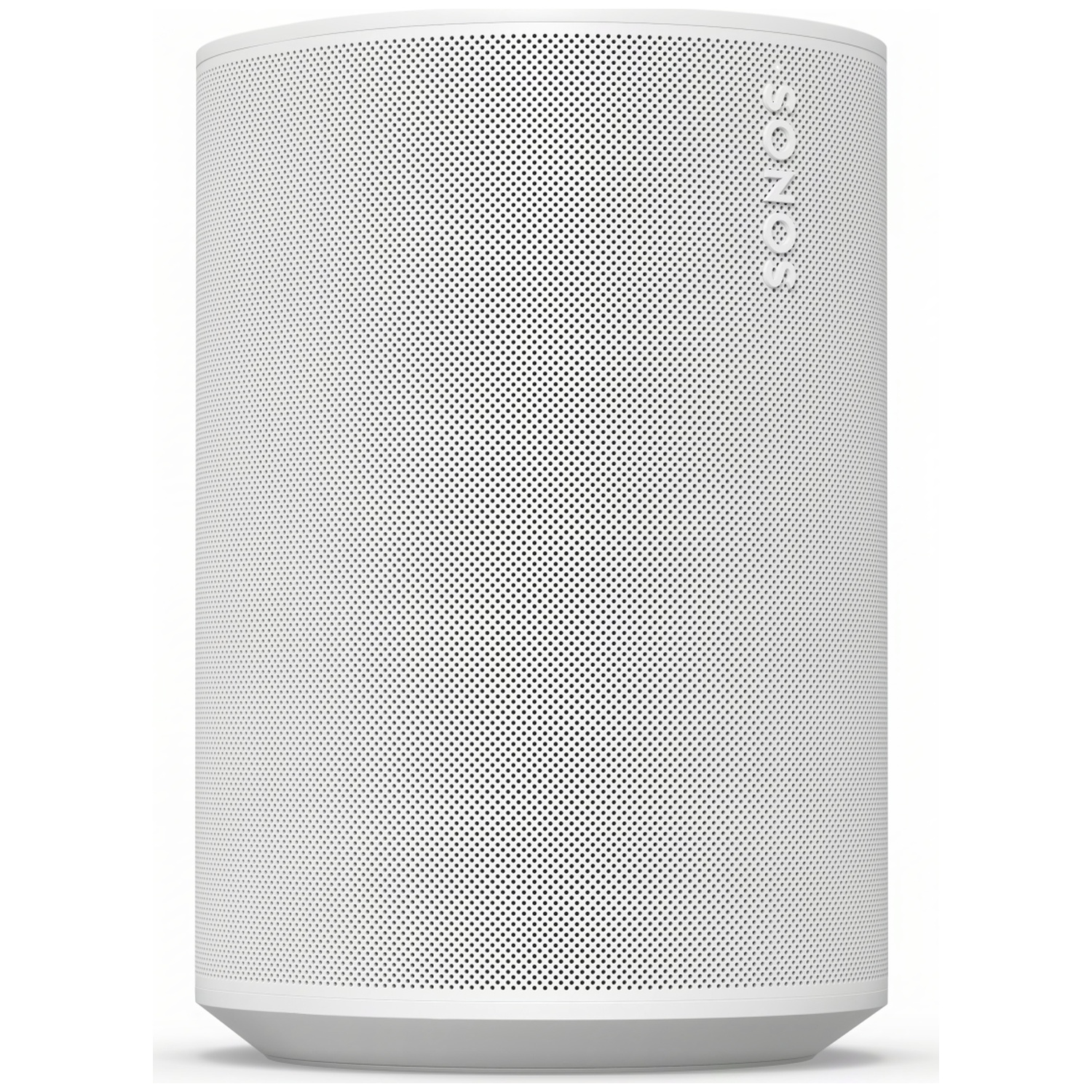 Witte cilindrische luidspreker met SONOS-logo.