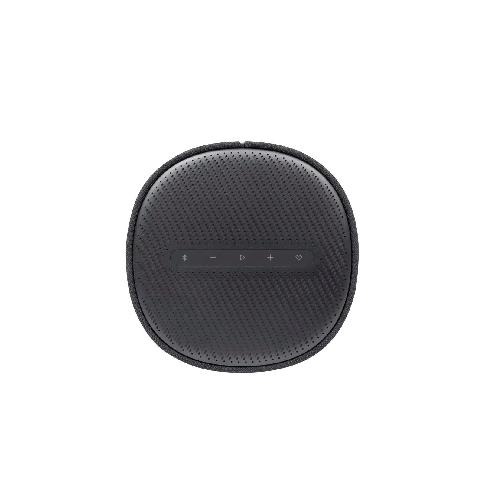Drahtloser Lautsprecher mit Tasten für Lautstärke, Bluetooth und Herz.