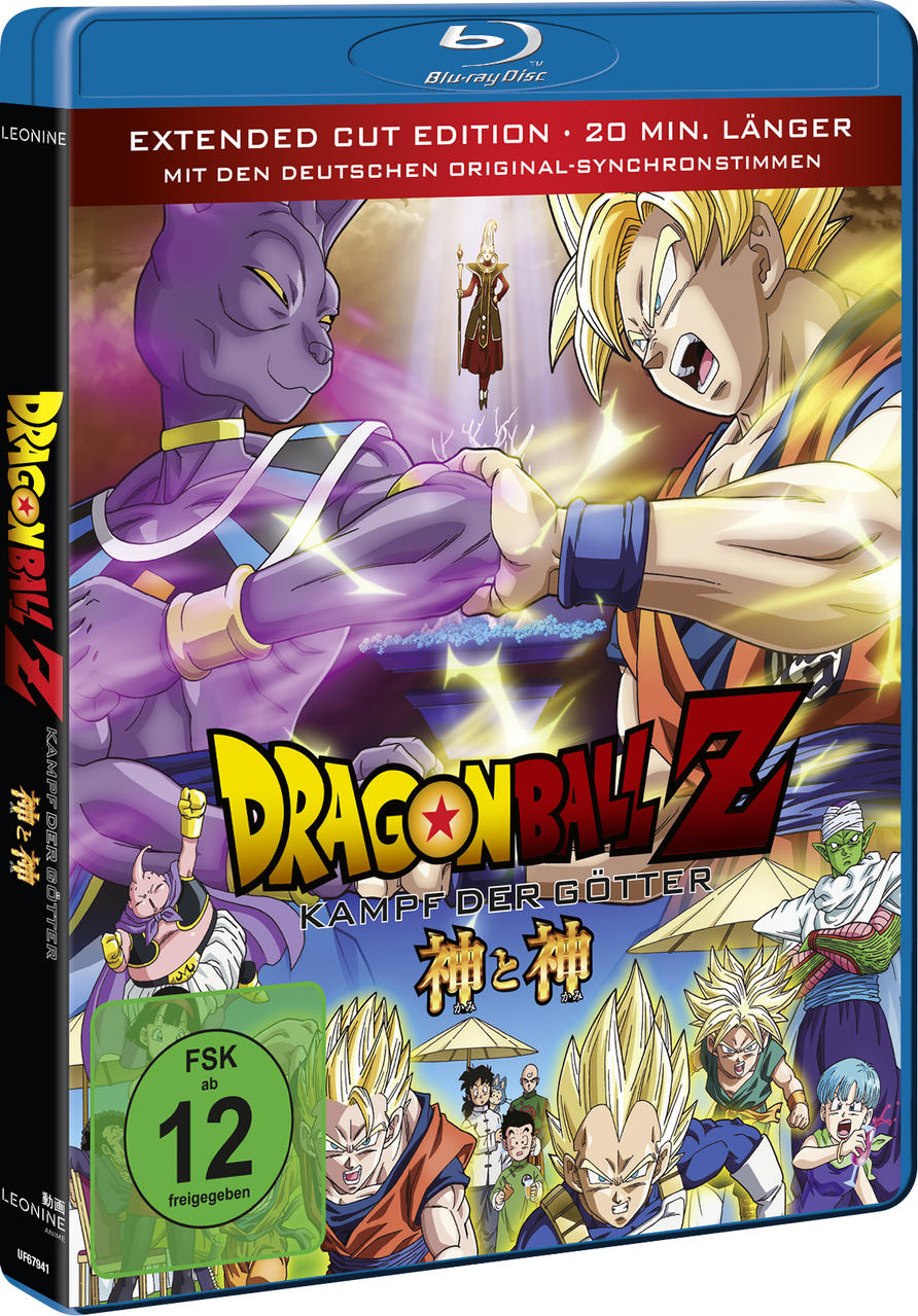 Dragon Ball Z Blu-ray Cover: Goku und Beerus kämpfen, mit anderen Charakteren im Hintergrund.