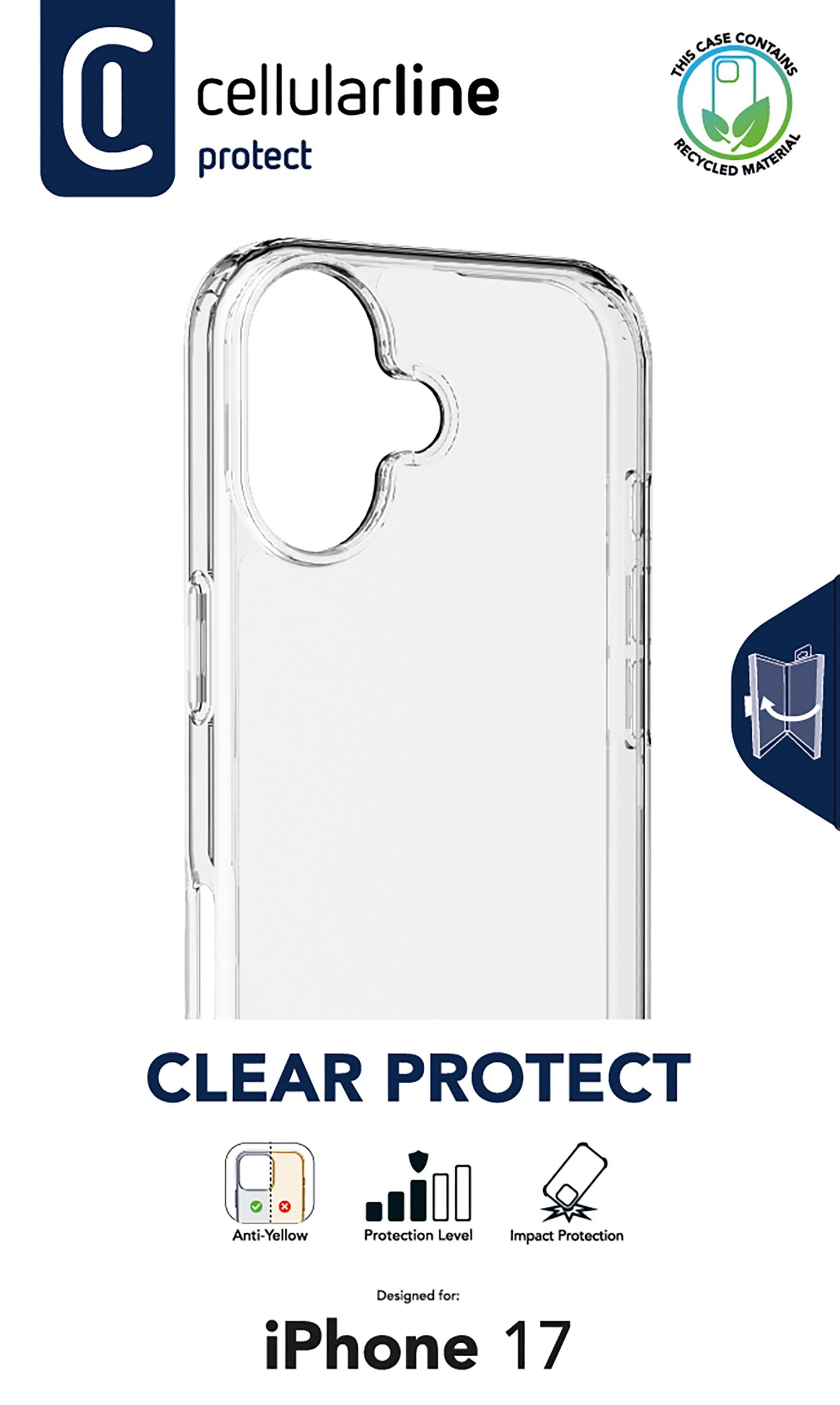 iPhone 17 için şeffaf koruyucu kılıf.