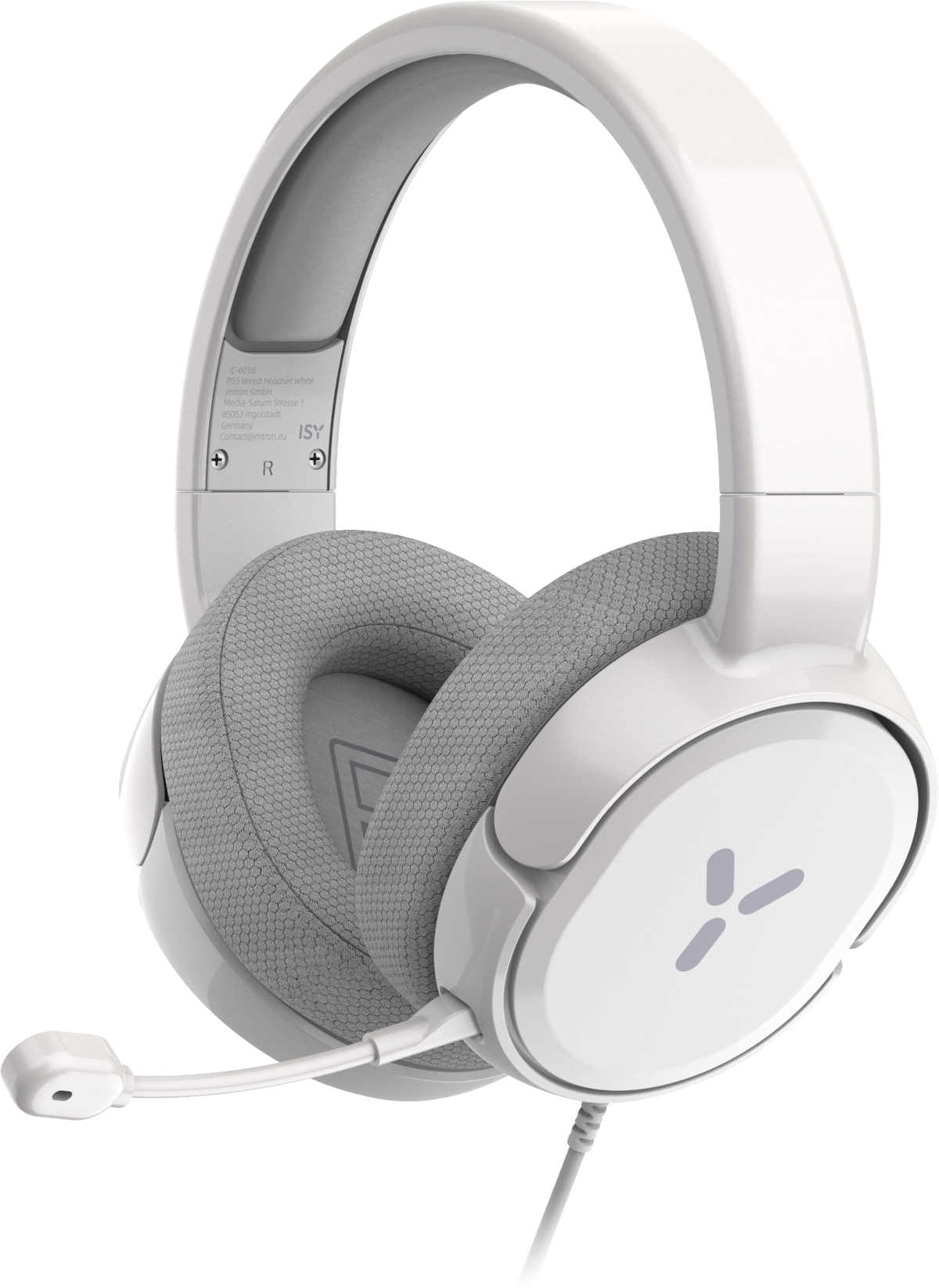 ISY IC-6018 PlayStation 5 vezetékes gaming headset, fehér