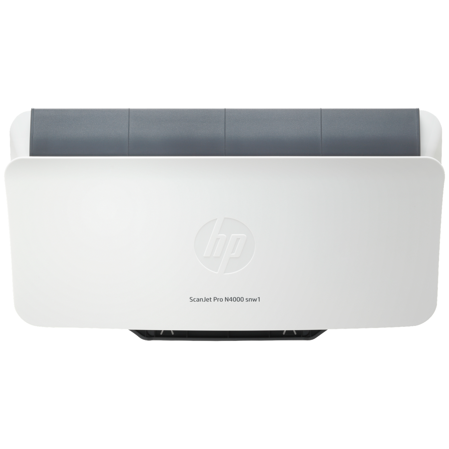 Witte HP ScanJet Pro N4000 snw1 scanner met grijze invoerlade.