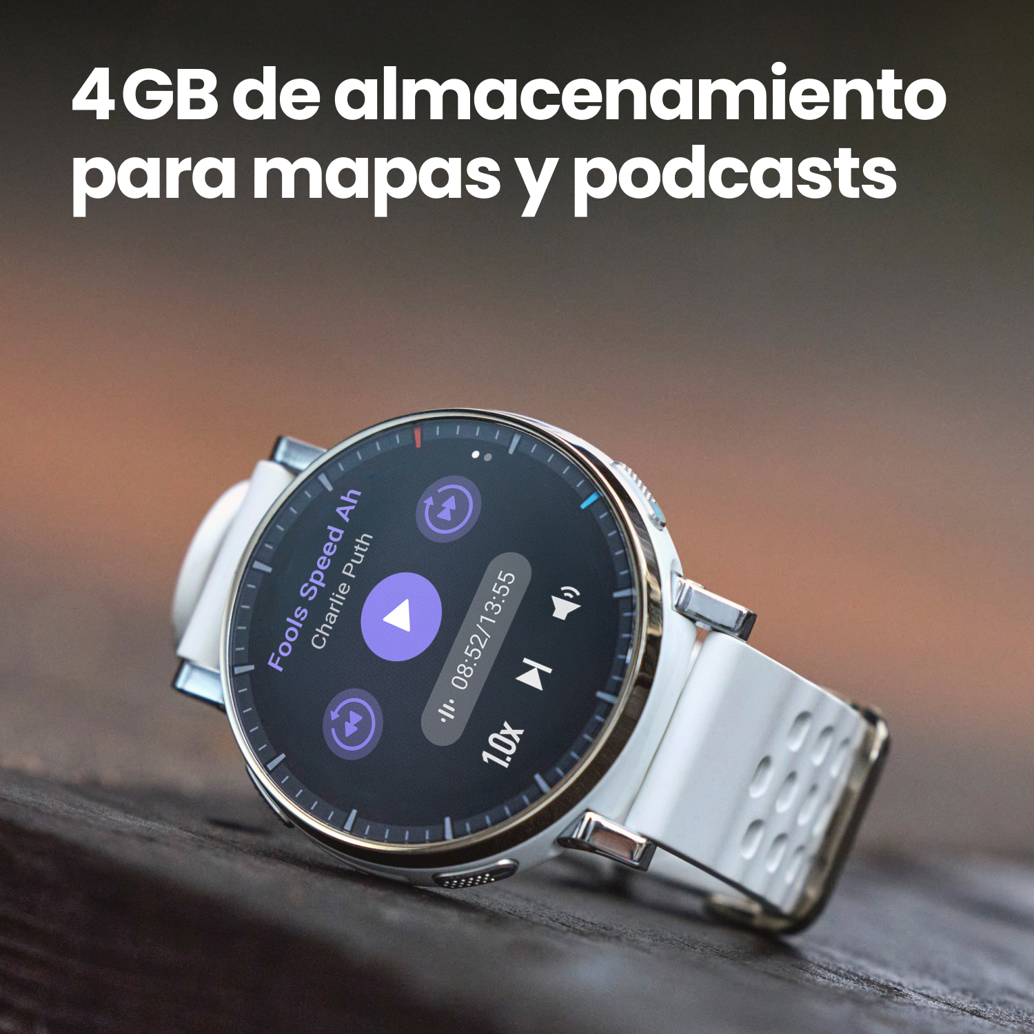4GB de almcenamiento para mapas y podcasts