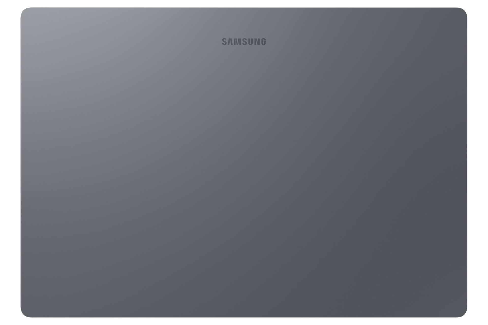 Graues Samsung Tablet mit abgerundeten Ecken.