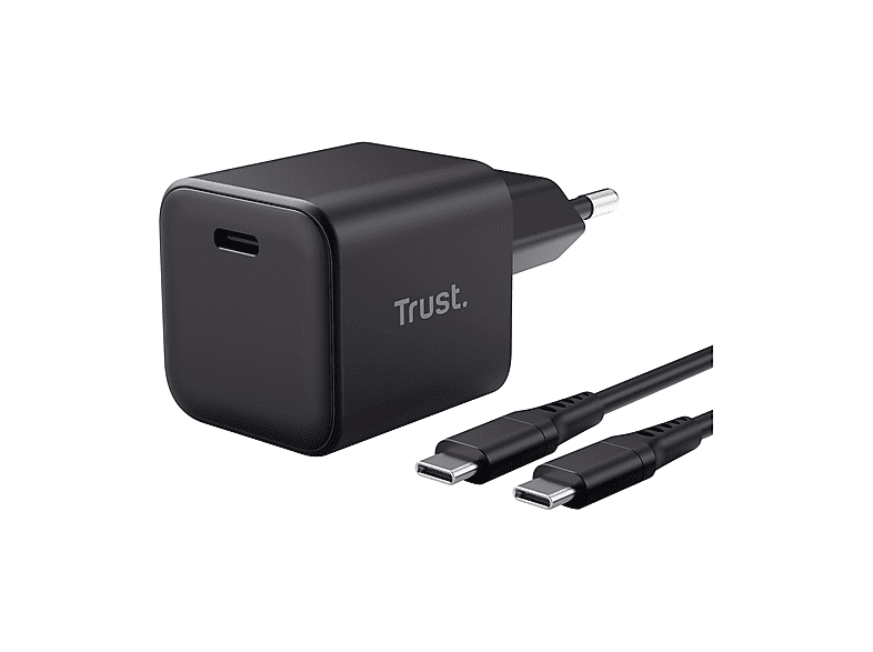 CARICABATTERIE TRUST MAXO 65WSMALL USB-C CHRG da 65W, Nero