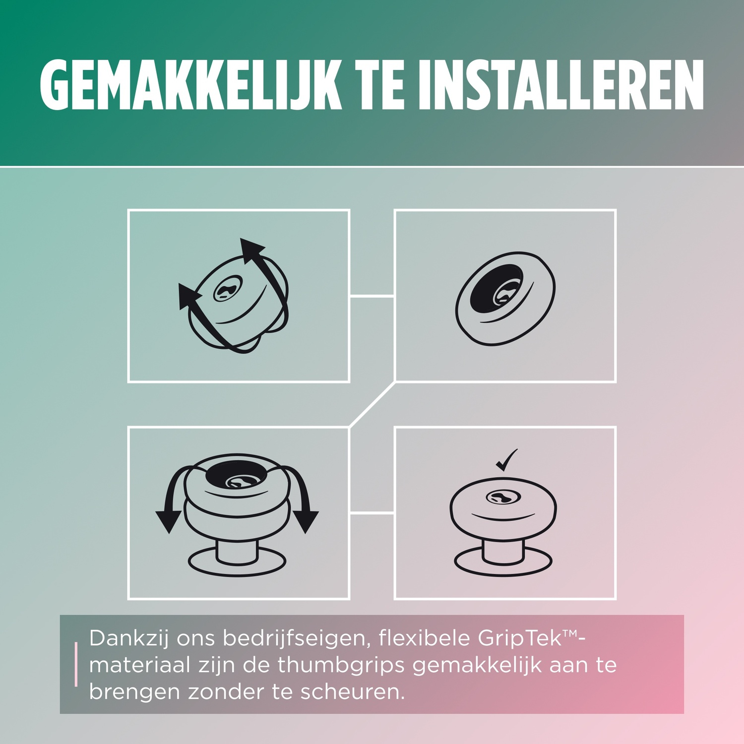 Illustrations show the simple installation of a grip.