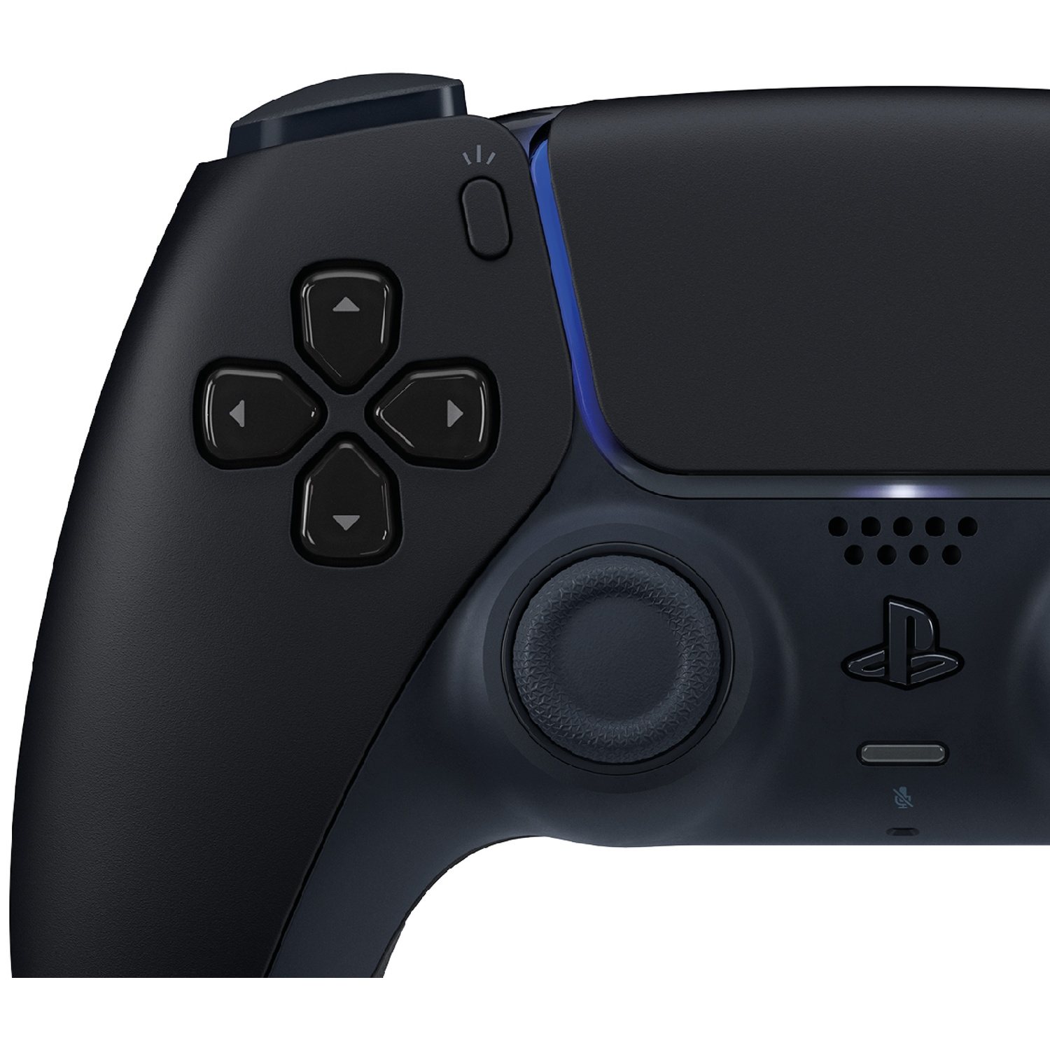 Black controller with D-pad, analog stick, and PlayStation logo.