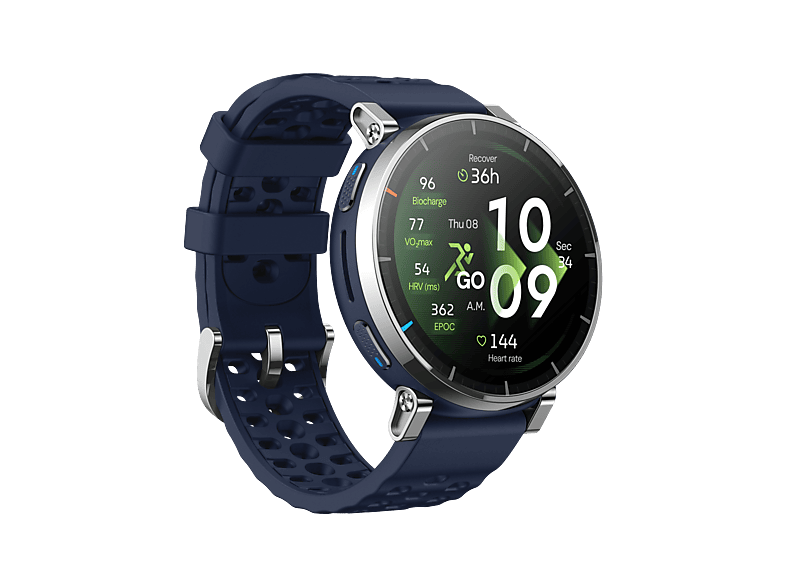 Smartwatch - Amazfit Active 3 Premium, Correa 20mm, Pantalla táctil 1.32" AMOLED, 5ATM, Dark Blue