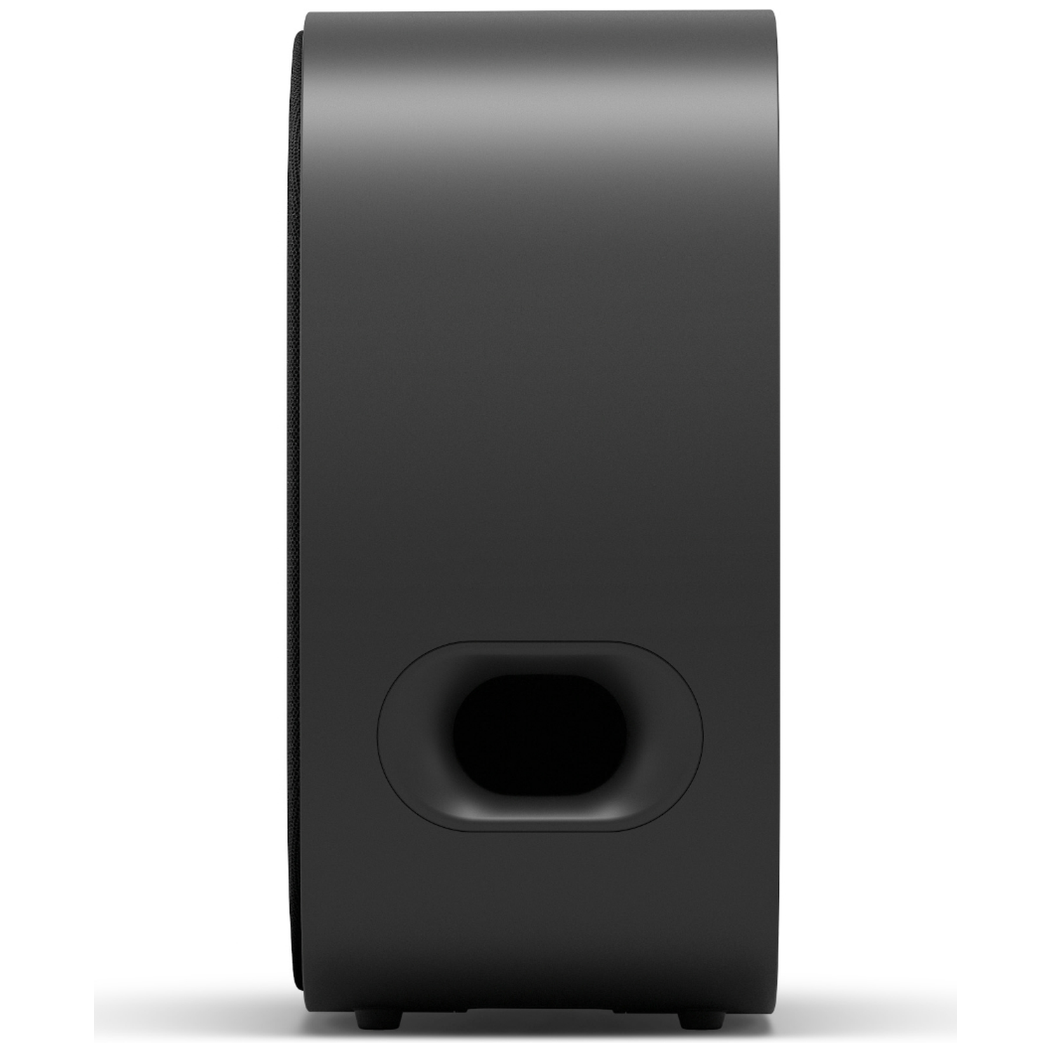 Black speaker with bass reflex port on the right side.