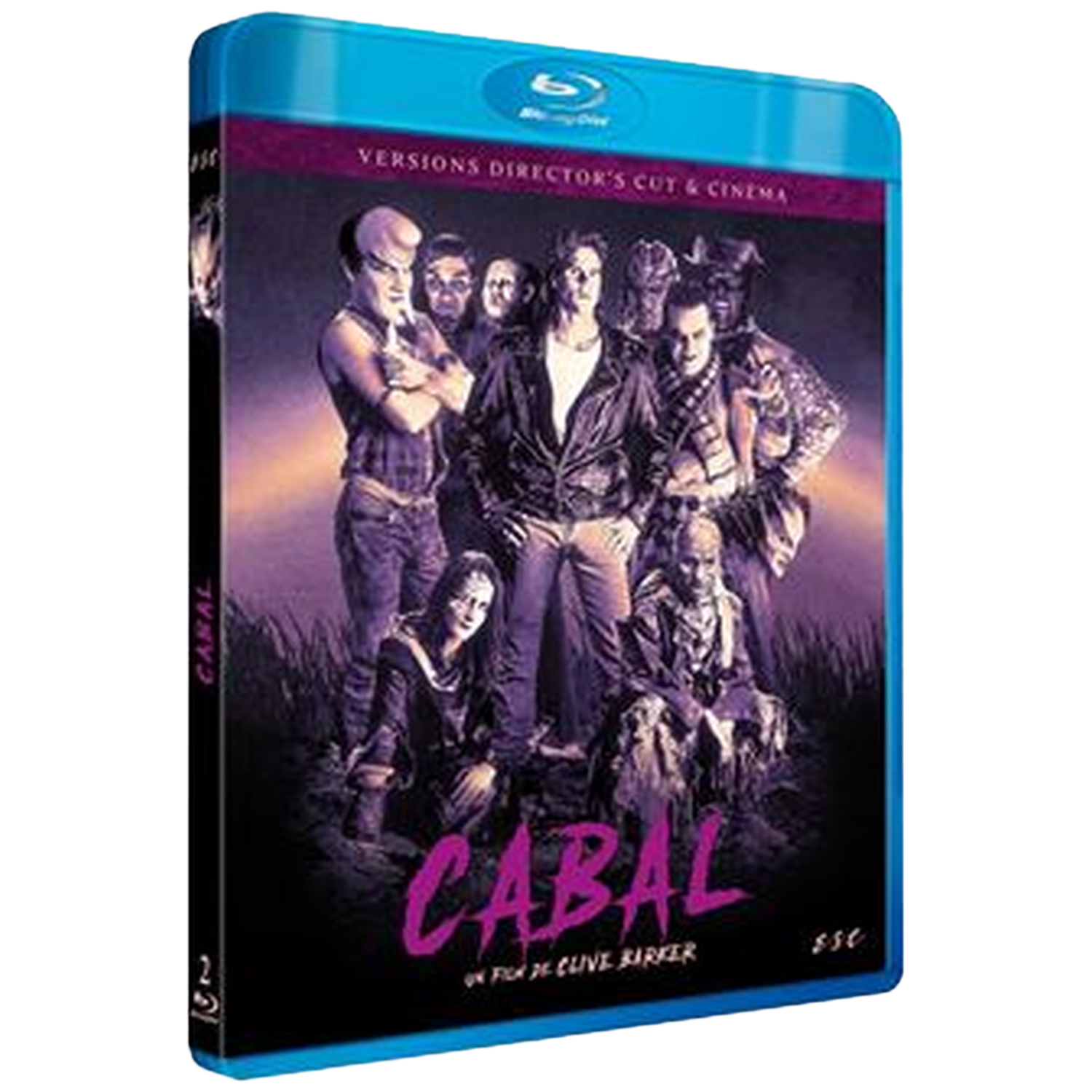 Blu-ray hoes met de filmposter van Cabal, waarop een groep personages staat.