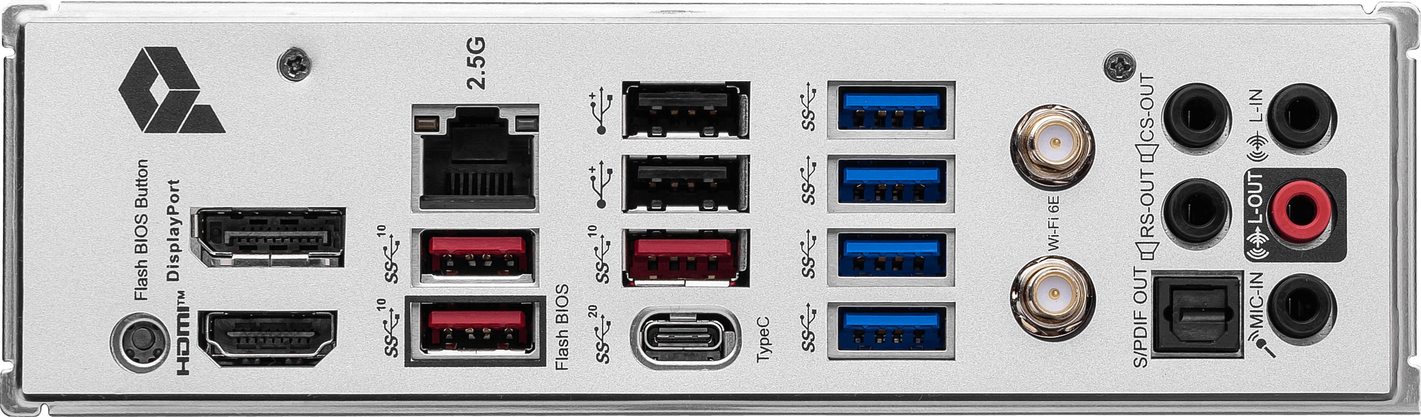 Portlu arka panel: USB, HDMI, DisplayPort, Ethernet, ses ve Wi-Fi konektörleri.