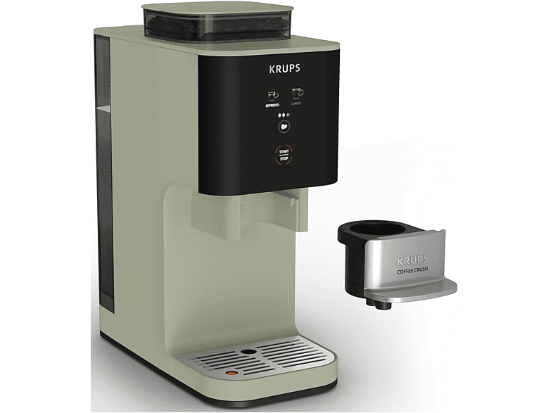 Krups Coffee Crush Kaffeevollautomat (Pistacchio, Kegelmahlwerk aus Edelstahl, 15 bar) — Foto 2 von 5