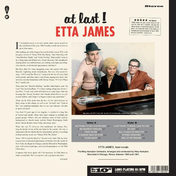Etta James Album-Cover: drei Personen, Mikrofon, Notenblätter, Text.