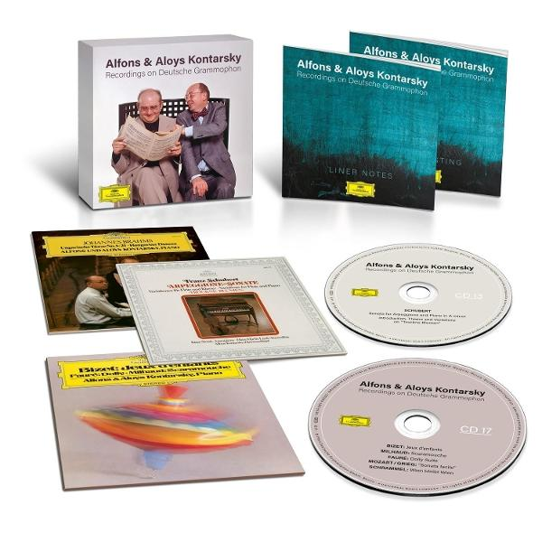 Box-Set mit CDs und Hüllen der Kontarsky-Brüder auf Deutsche Grammophon.