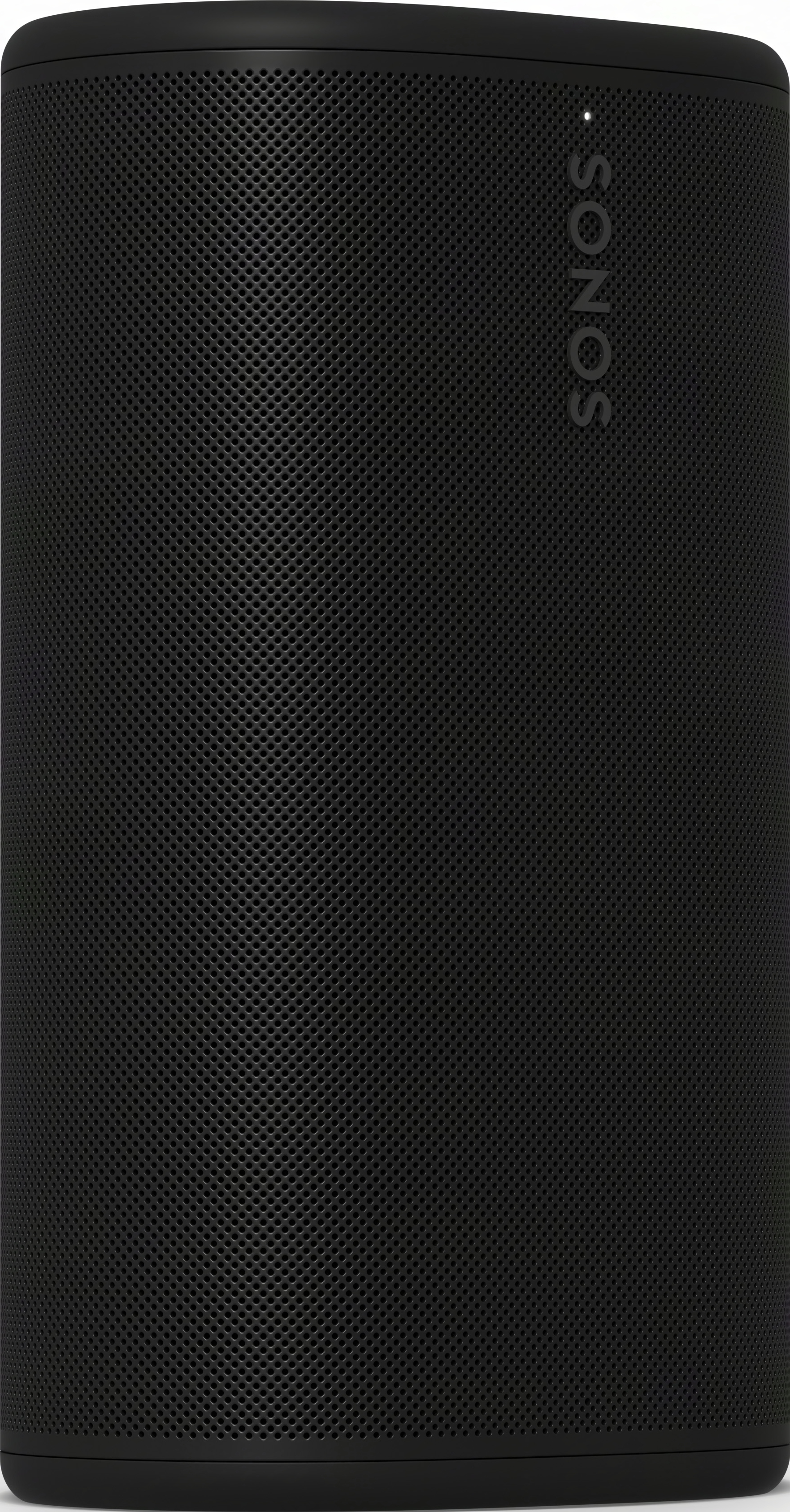 Haut-parleur rond noir avec logo SONOS et indicateur de charge.