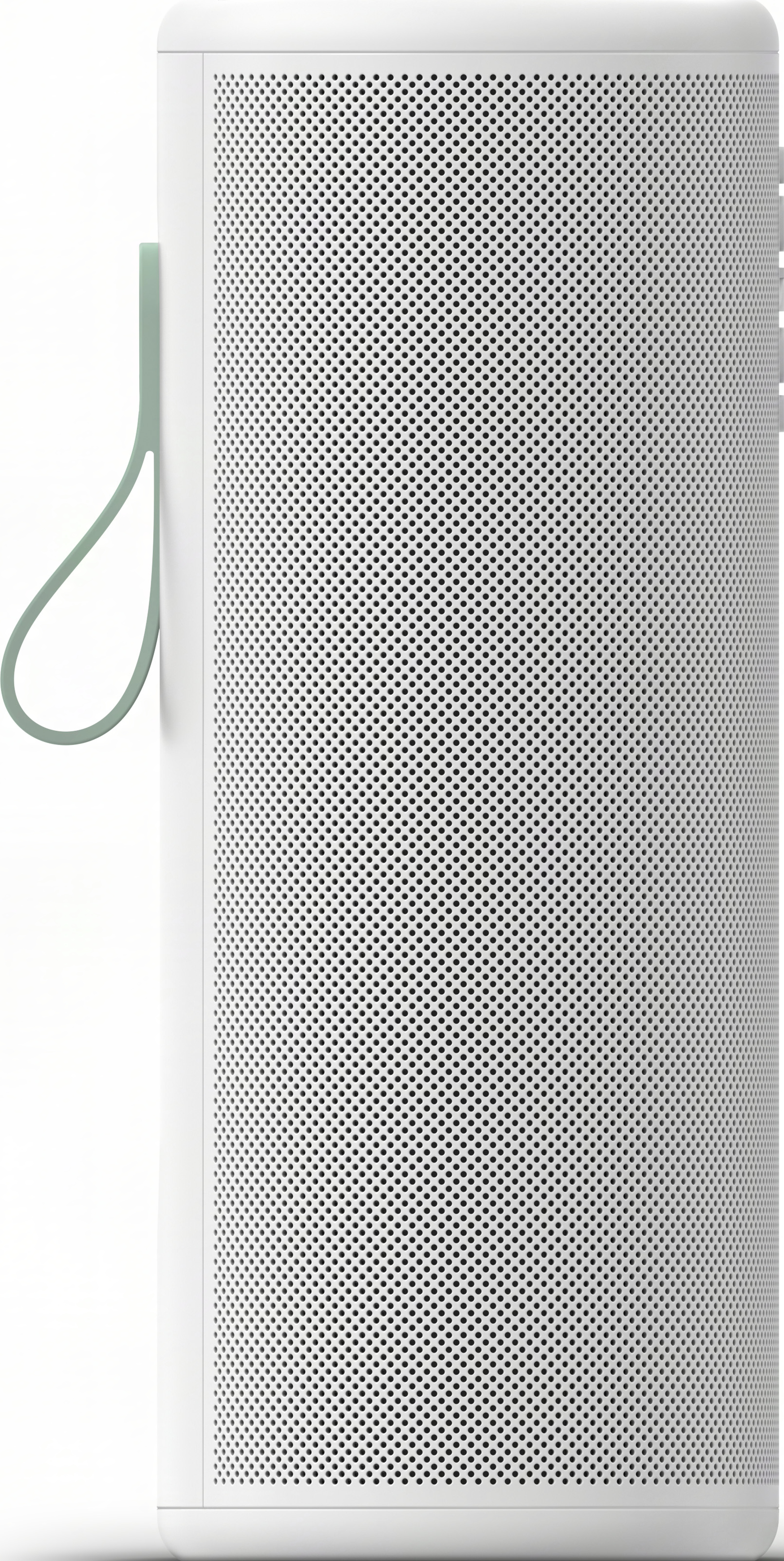 Enceinte blanche 0 motif perfor0 et une grande anse verte.