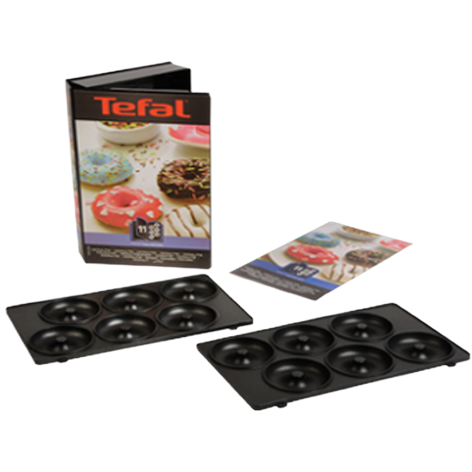 Tefal donut maker with two molds and packaging.