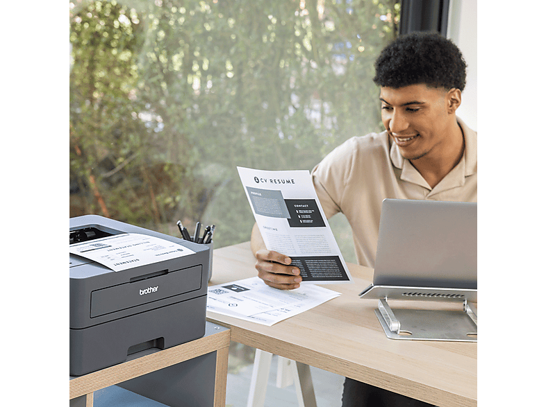 BROTHER HL-L2445DW Laser-Drucker, WLAN, Duplexeinheit (für beidseitigen Druck), A4, A5, A6, Schwarz — Foto 3 von 5