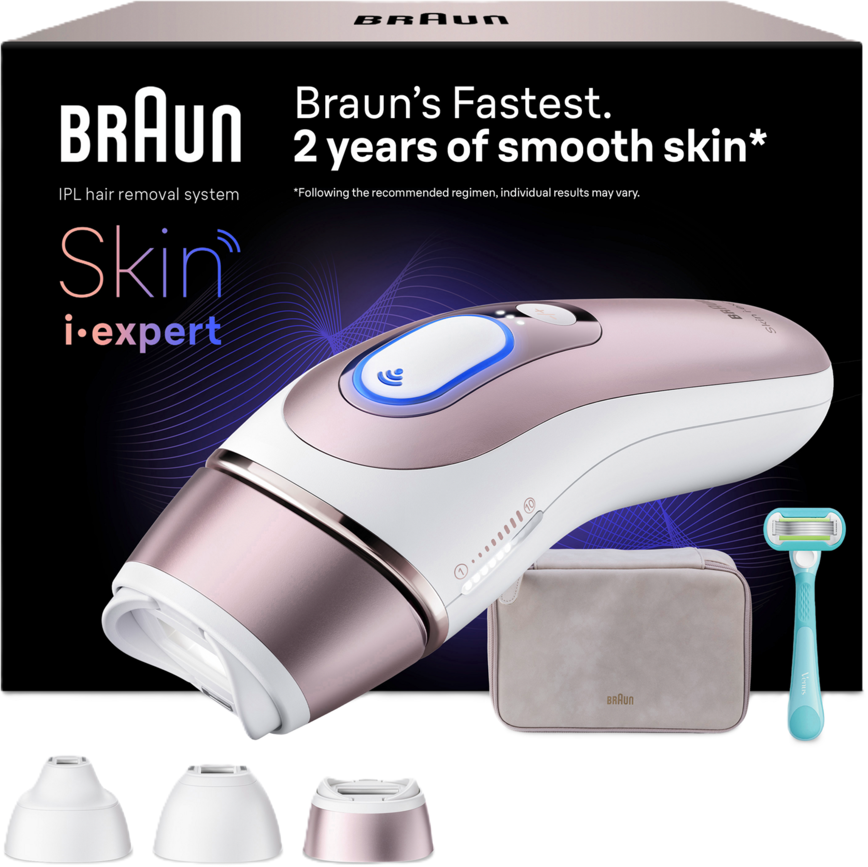 BRAUN Smart IPL Skin i·expert Villanófényes Szőrtelenítő, 3 Fej, Bronz