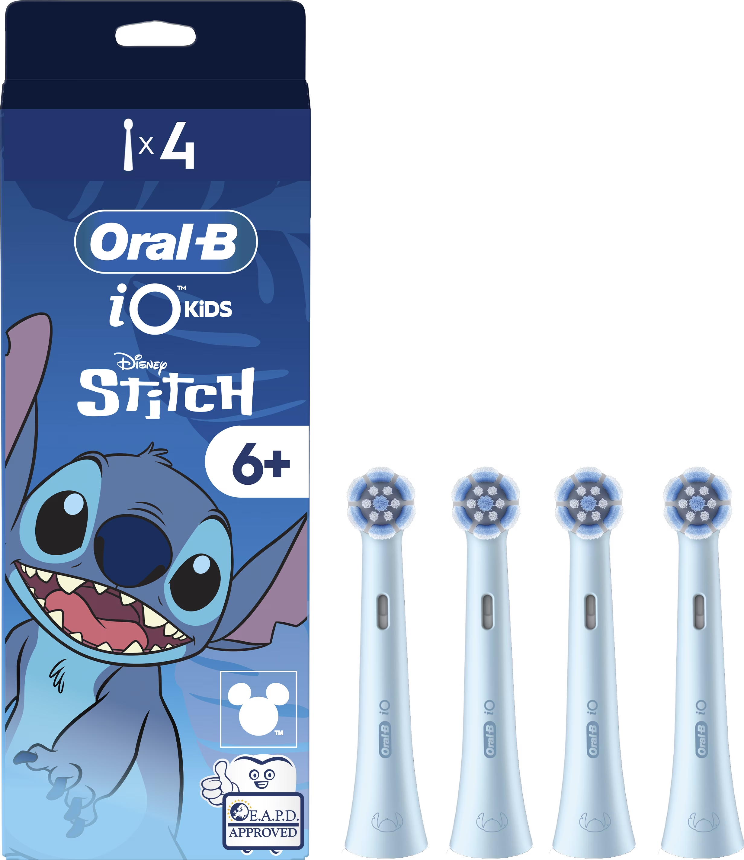 ORAL-B iO Kids Pótfej Elektromos Fogkeféhez 6 Éves Kortól, Disney Stitch, 4 db