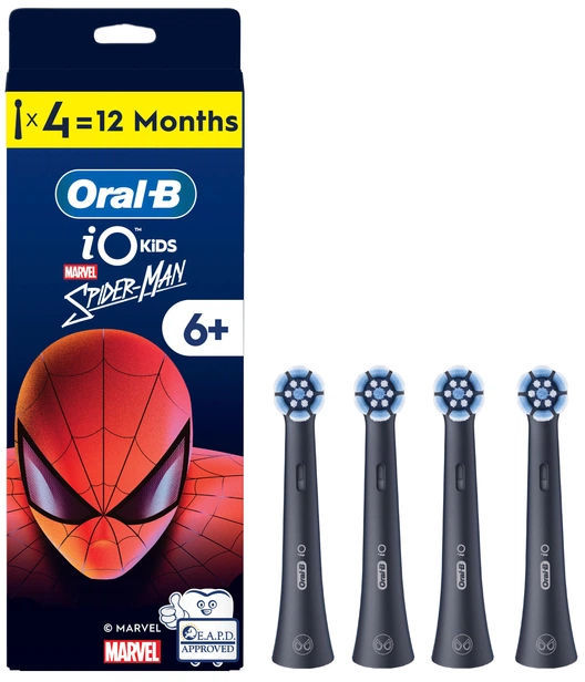ORAL-B iO Kids Pótfej Elektromos Fogkeféhez 6 Éves Kortól, Marvel Pókember, 4 db