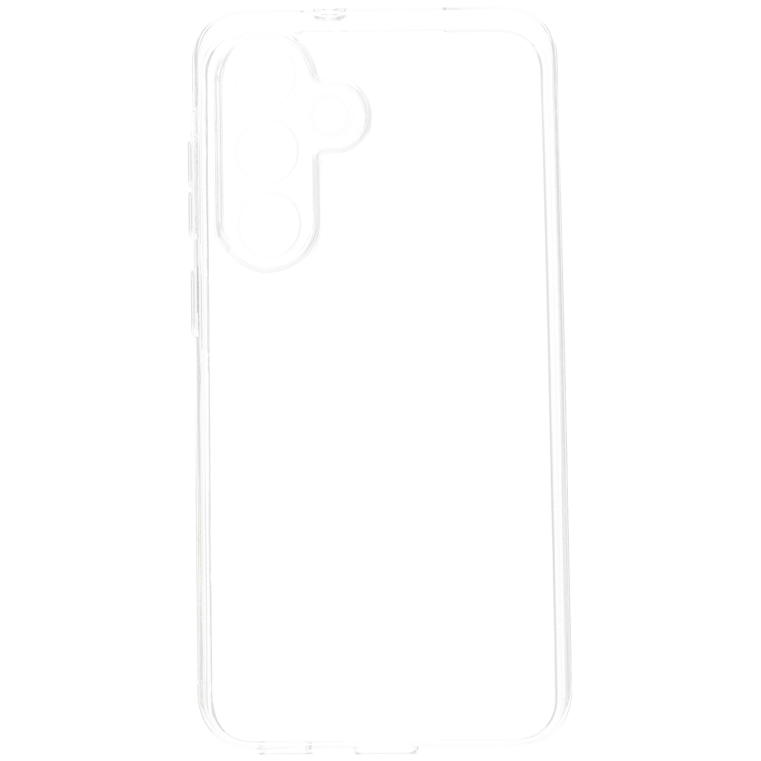 Coque de téléphone transparente avec découpe pour trois appareils photo.