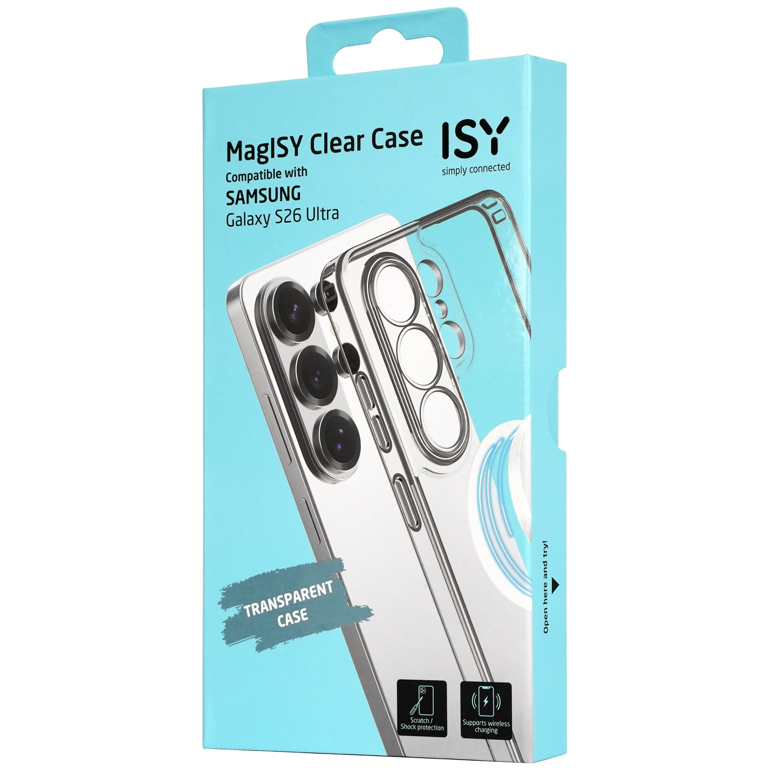 MagISY transparante hoes voor Samsung Galaxy S26 Ultra, met bescherming.