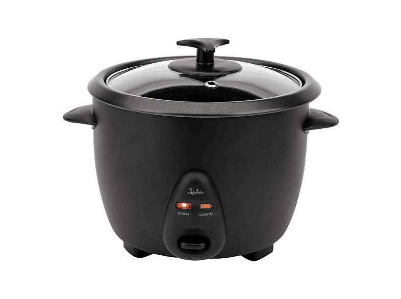 Arrocera - Jata JEAR2510, 400 W, 1 l, Selector de Programas, Rapa Vidrio Templado, Negro