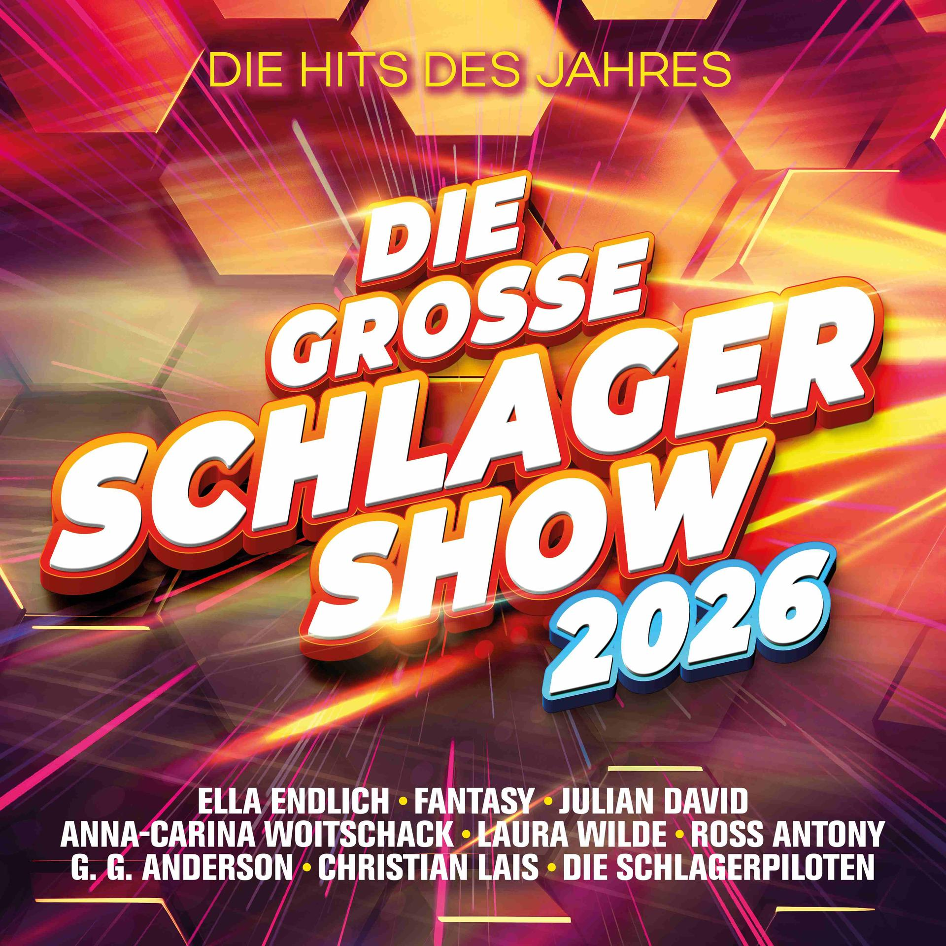 Poster für 'Die Große Schlager Show 2026' mit Künstlernamen.